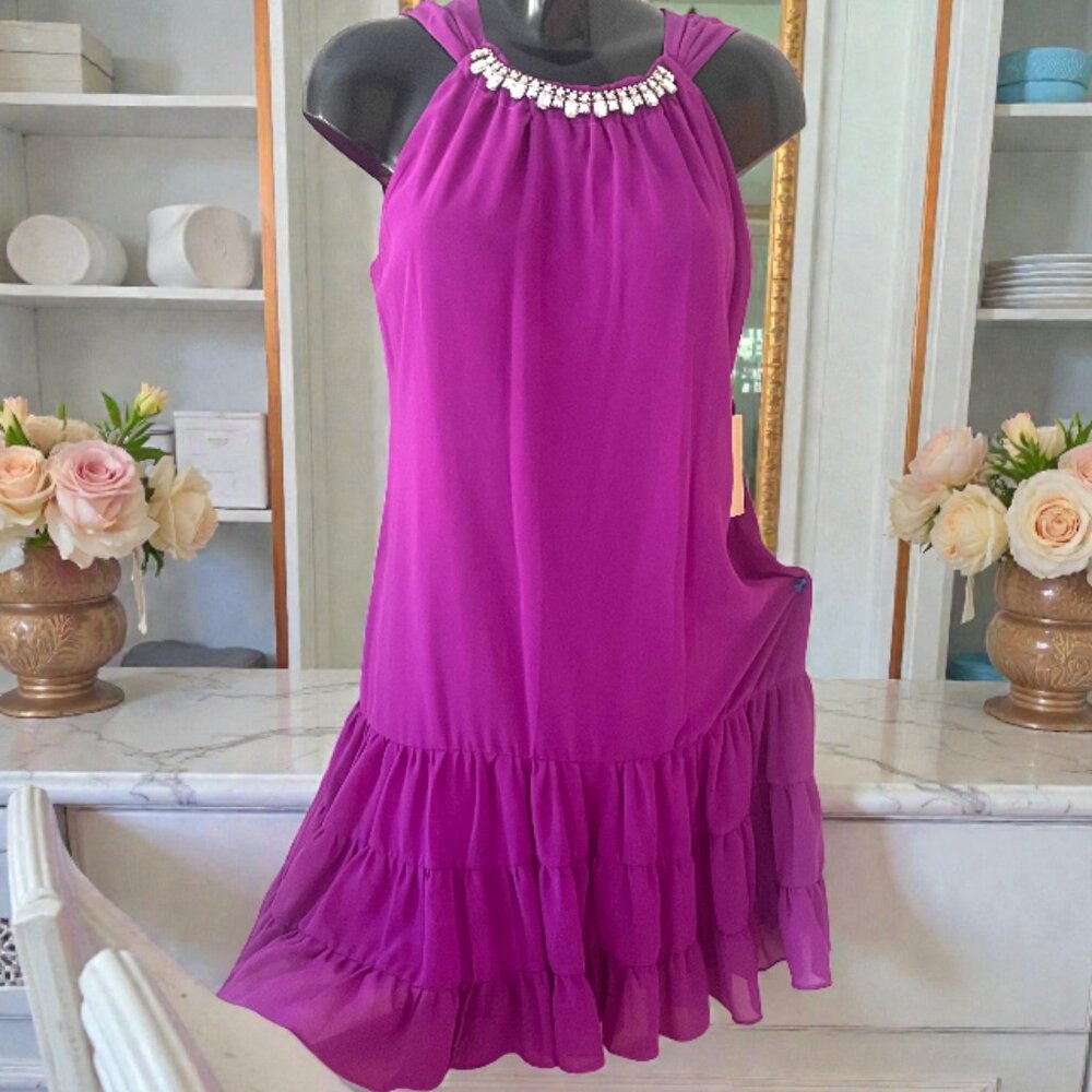 SANDIVA Women Dress size M purple formal evening party cocktail dress sleeveless